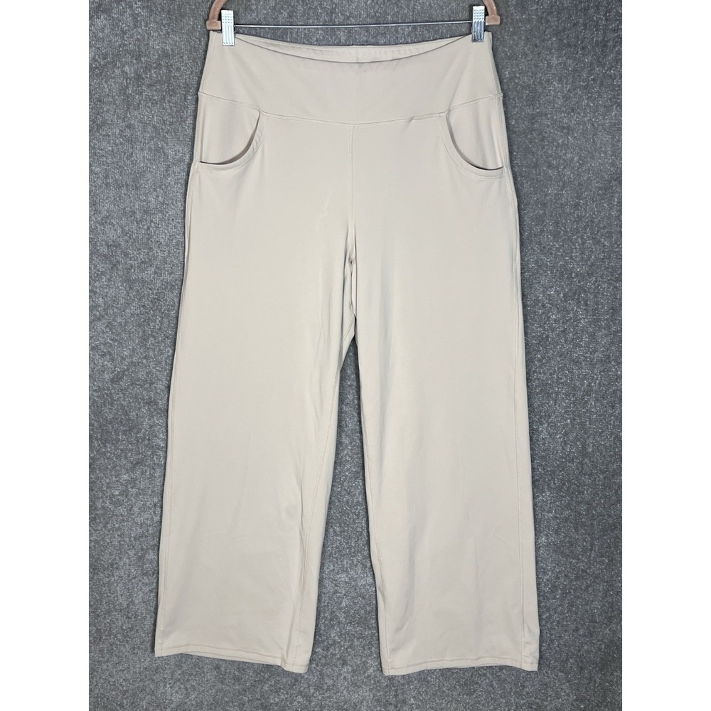 Promover Pull On Wide Leg Pants Womens Size XXL Beige Stretch Pockets Athleisure